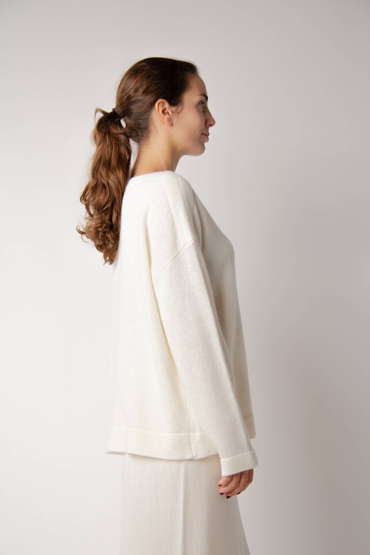 Cashmere Mix Boat Neck Sweater: S / Caramel