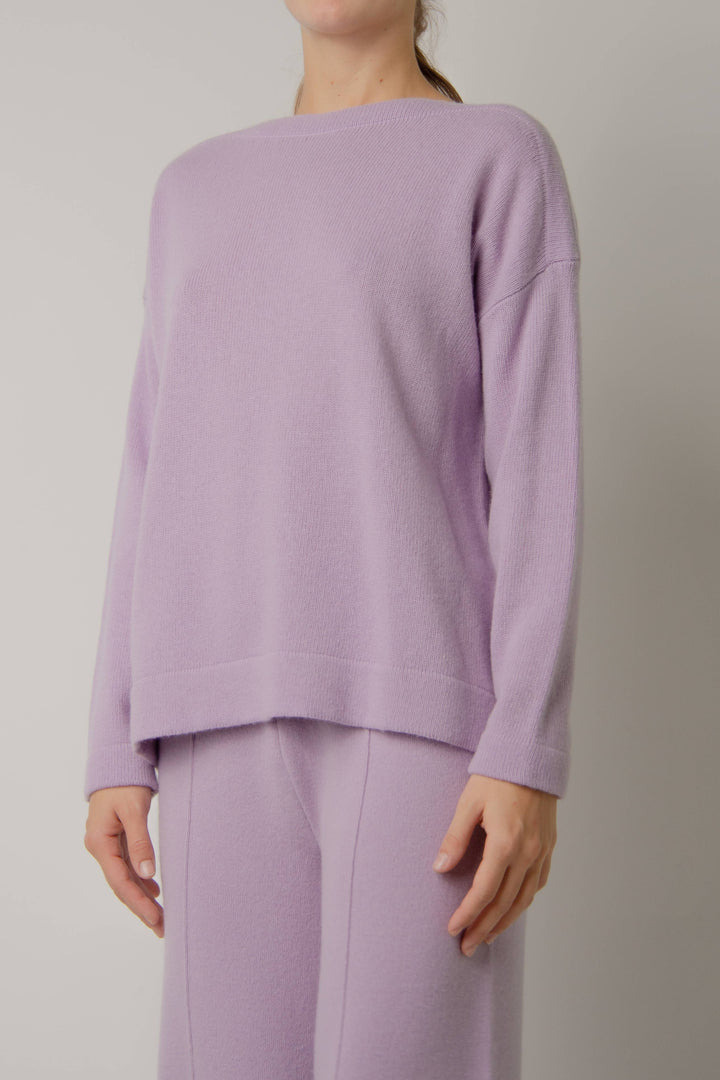 Cashmere Mix Boat Neck Sweater: S / Caramel