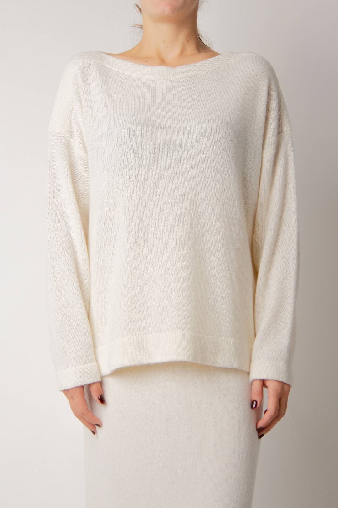 Cashmere Mix Boat Neck Sweater: S / Caramel