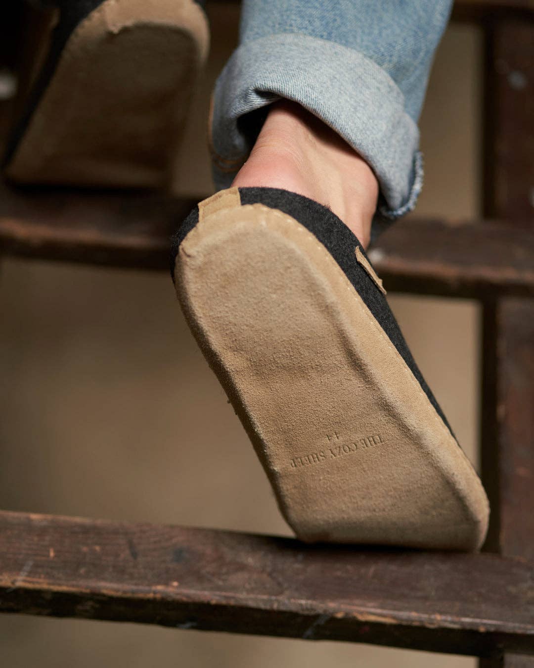 Felted Wool Slippers with Leather Sole