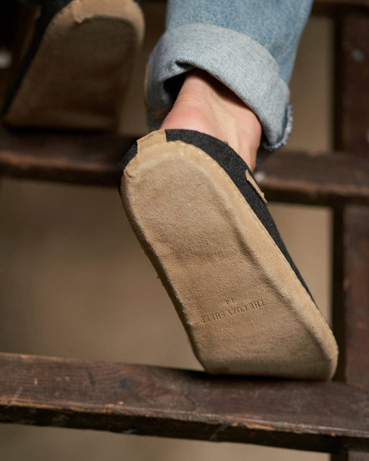 Felted Wool Slippers with Leather Sole