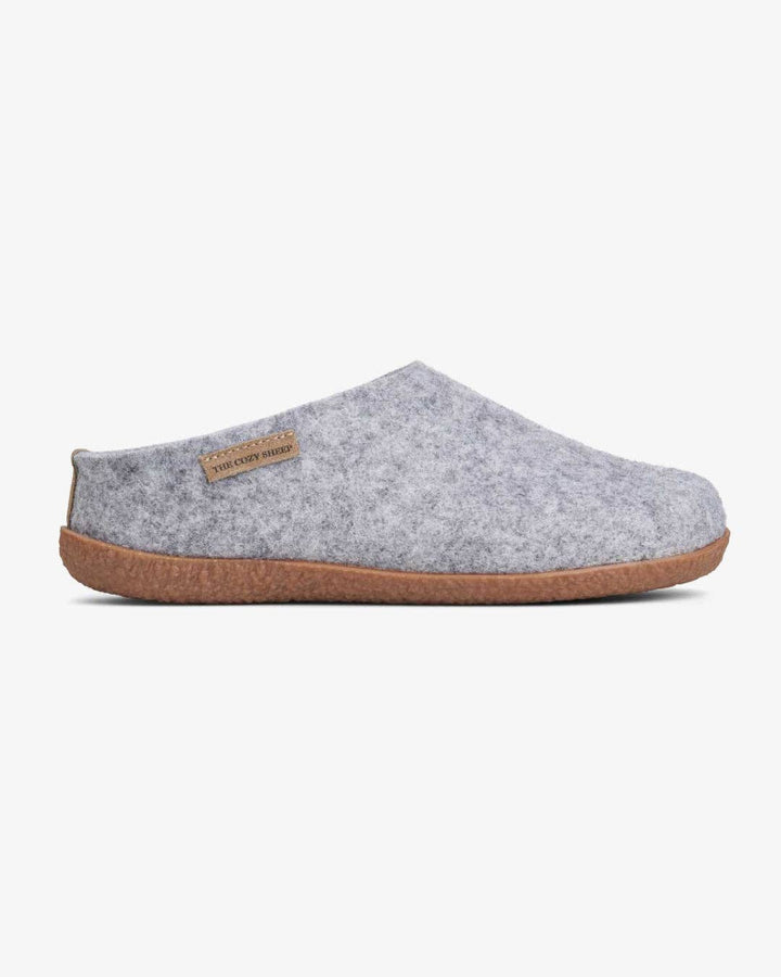Felted slippers with rubber sole - Light grey: 47