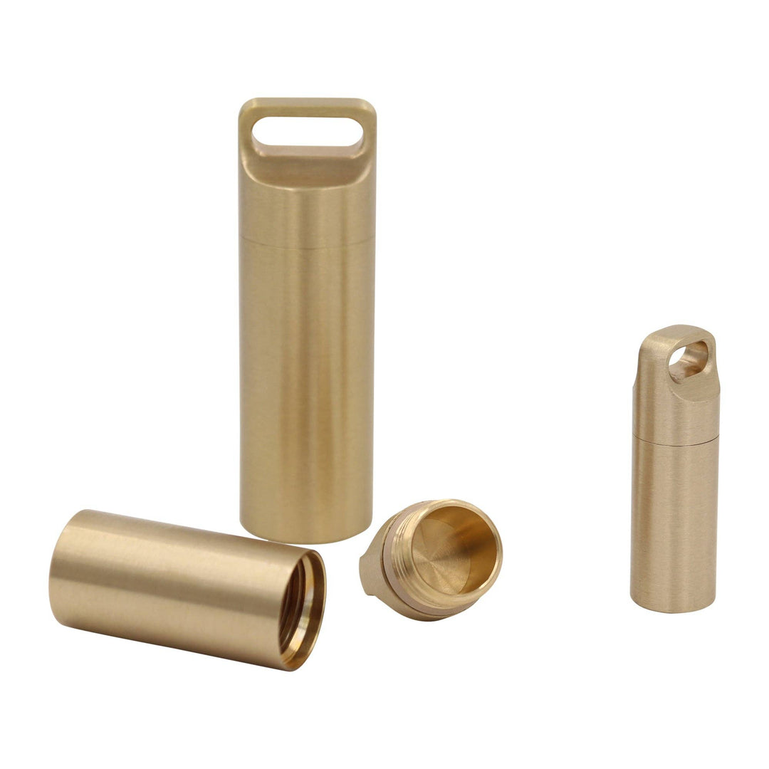CNC 304 Brass Pill Holder Keychain: Medium