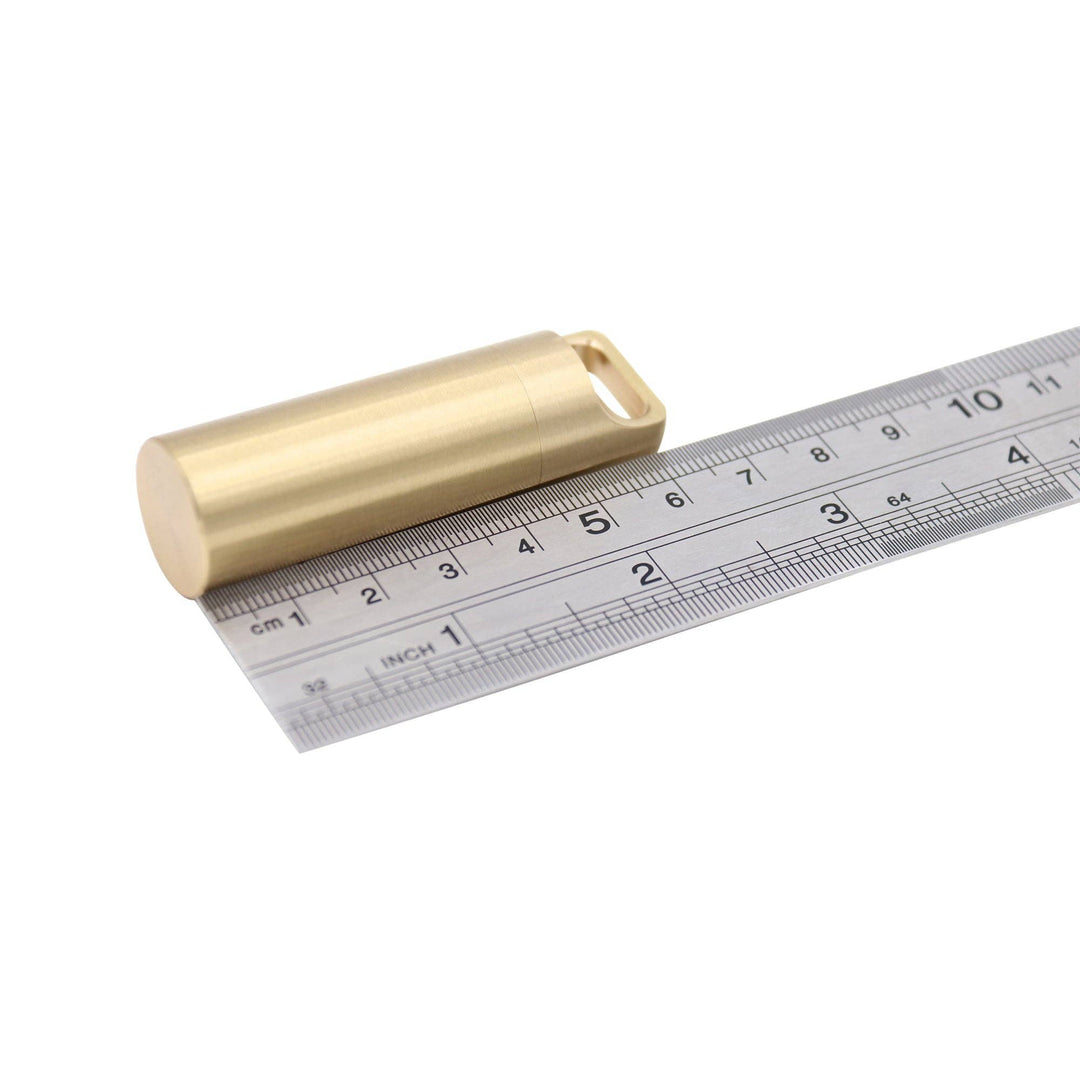 CNC 304 Brass Pill Holder Keychain: Medium