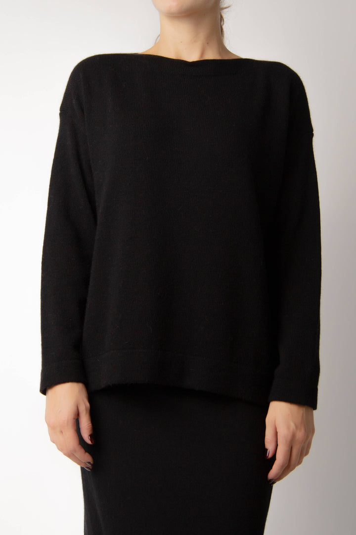 Cashmere Mix Boat Neck Sweater: S / Caramel