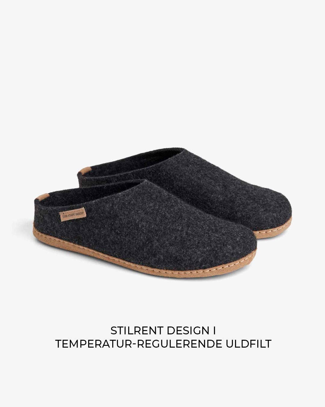 Felted Wool Slippers with Leather Sole