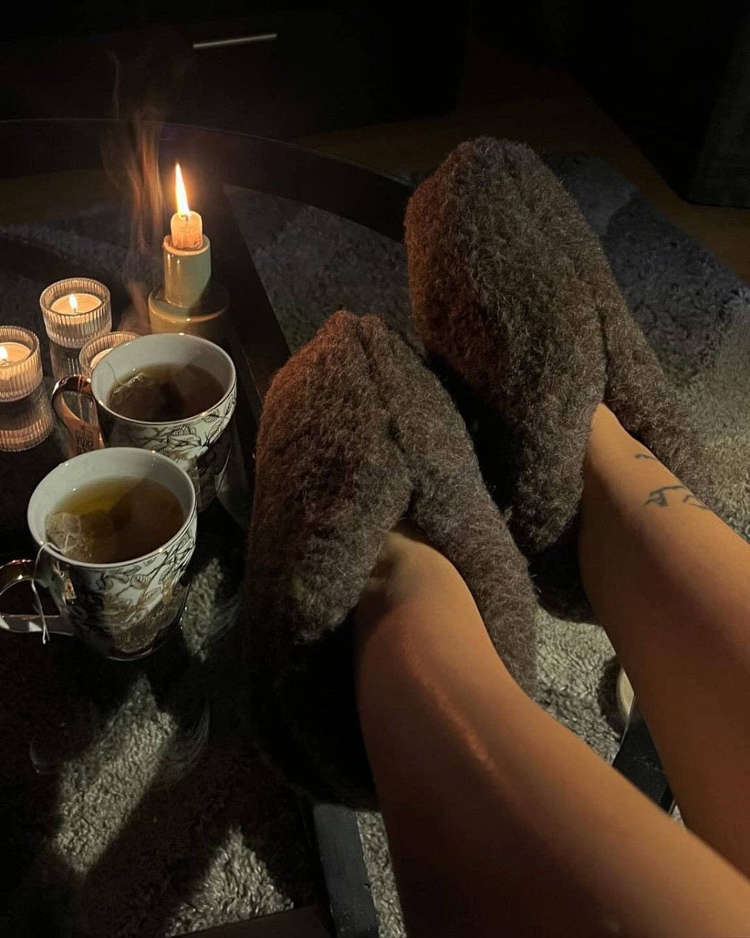 High-Top Wool Slippers