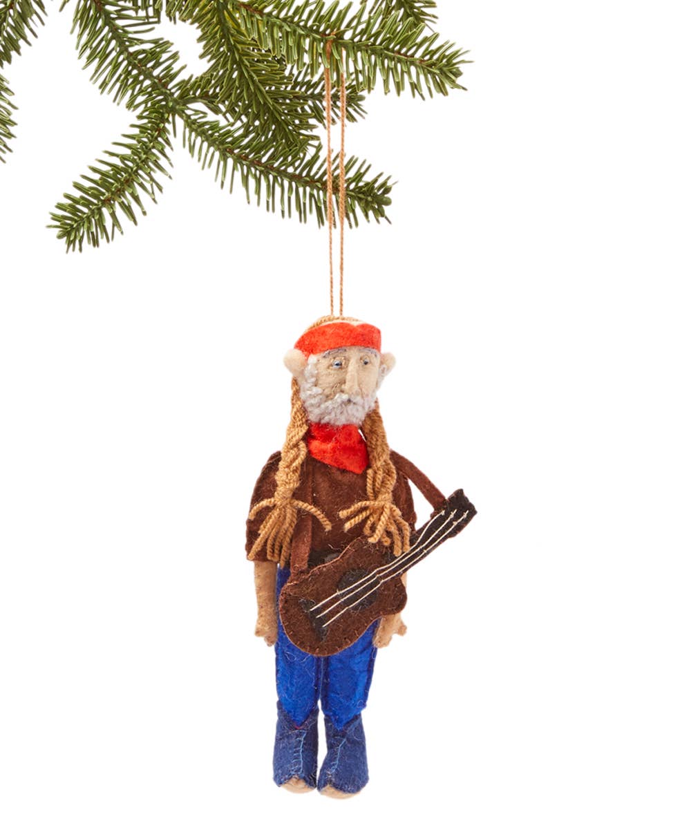 Willie Nelson Ornament Silk Road Bazaar Solstice Holiday Pop Up