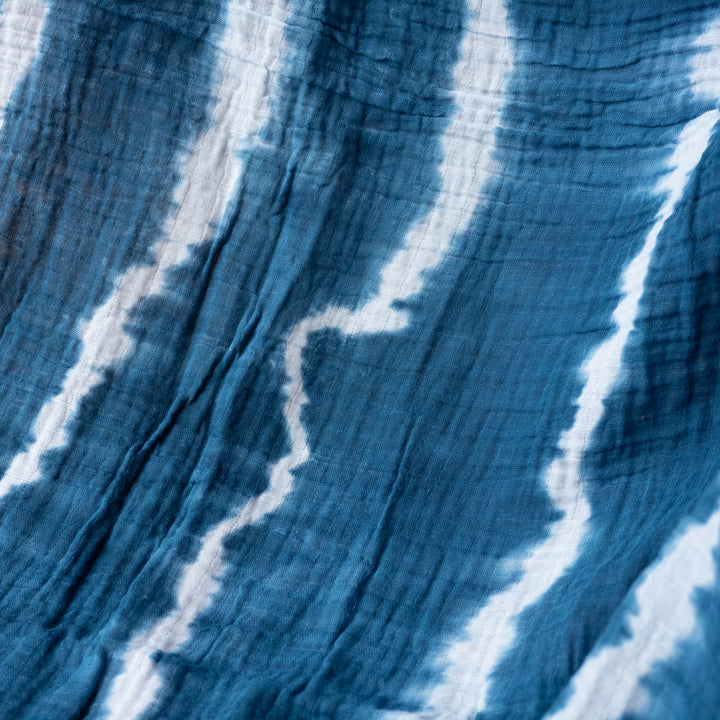 Organic Indigo Muslin Everything Scarf fiber + mud Solstice Holiday Pop Up