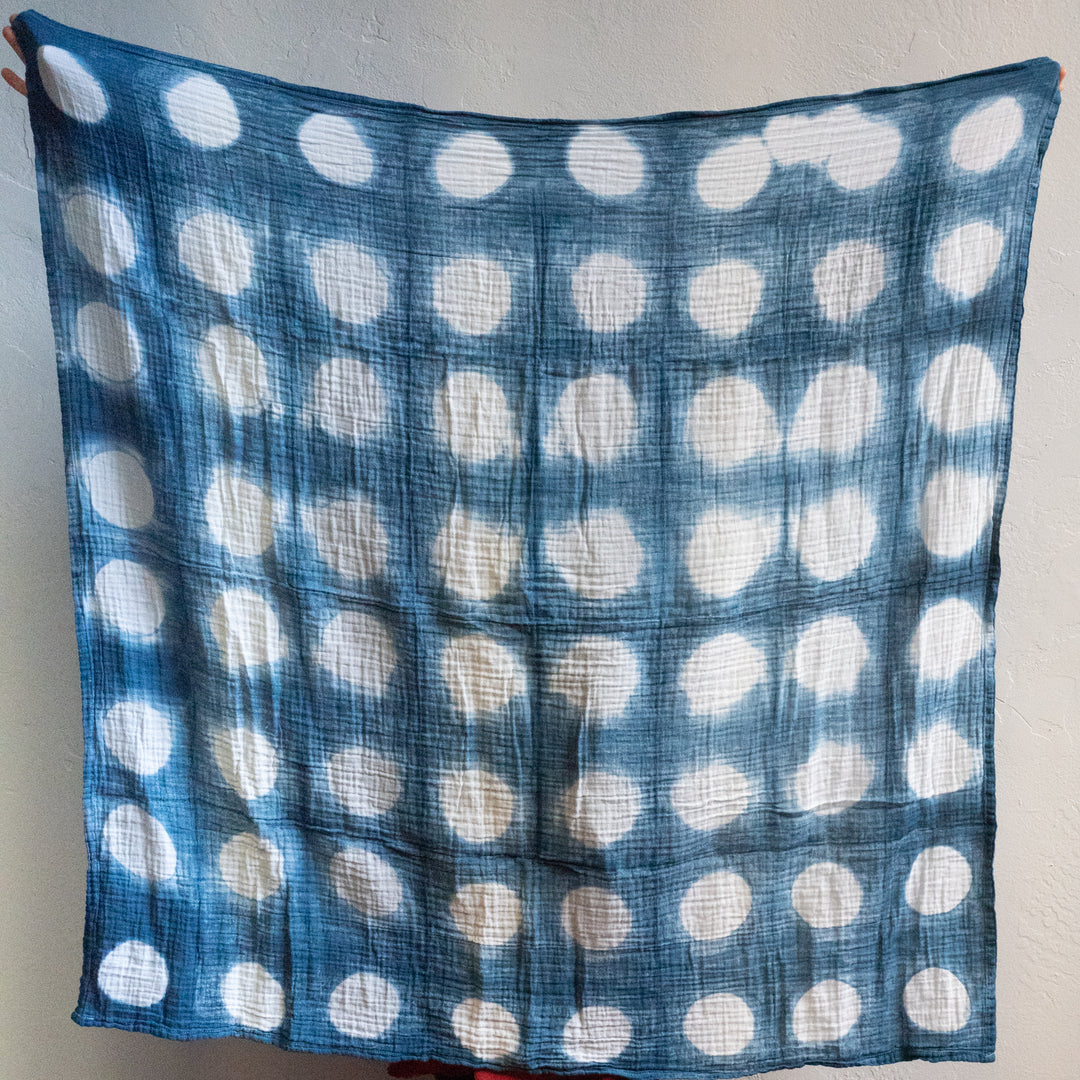 Organic Indigo Muslin Everything Scarf fiber + mud Solstice Holiday Pop Up