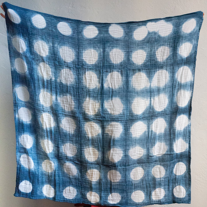 Organic Indigo Muslin Everything Scarf fiber + mud Solstice Holiday Pop Up