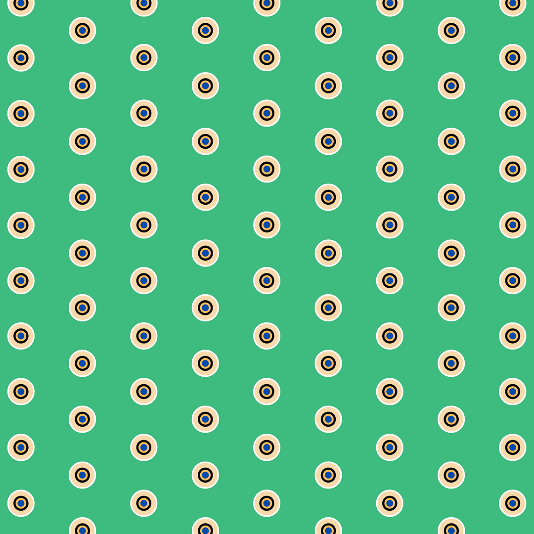 Raaga Napkins - Green Target Print - Hand Printed - Set of 4