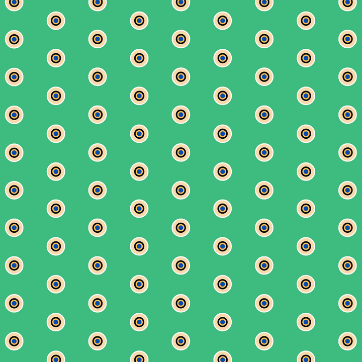Raaga Napkins - Green Target Print - Hand Printed - Set of 4