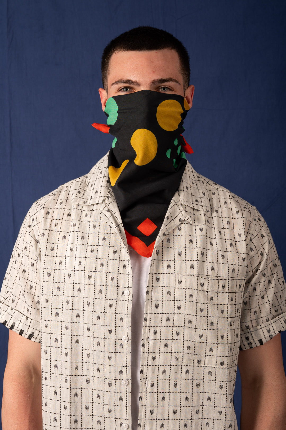 Archie Bandana No. 5 - Large Contrasting Dots Art Print