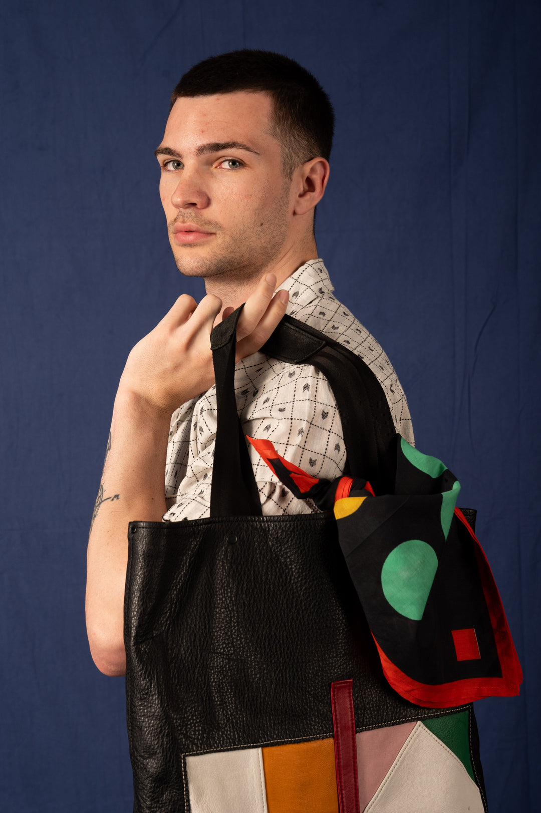 Archie Bandana No. 5 - Large Contrasting Dots Art Print