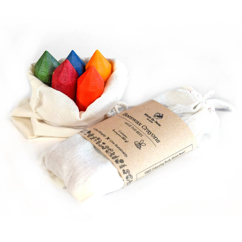 Beeswax Crayons, Handmade (Set of 5)