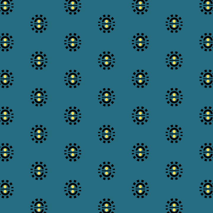 Raaga Napkins - Emerald Blue Motif - Hand Printed - Set of 4