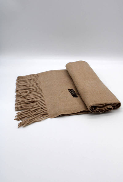 Large Plain Cashmere Sensation Scarf: Camel