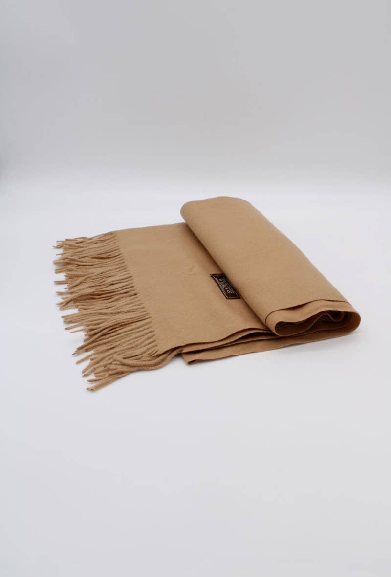 Large Plain Cashmere Sensation Scarf: Camel