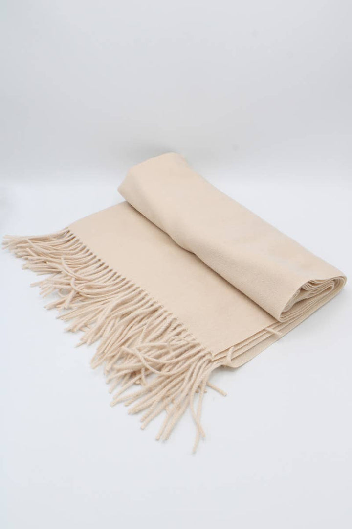 Large Plain Cashmere Sensation Scarf: Camel