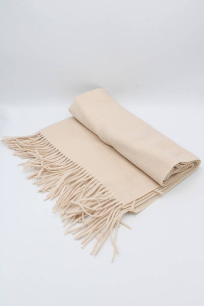 Large Plain Cashmere Sensation Scarf: Custard