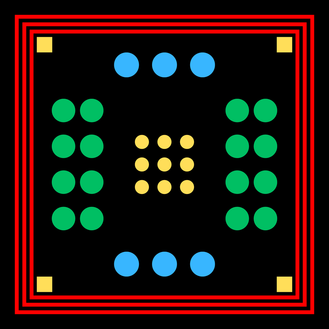 Archie Bandana No. 11 - Faded Black with Blue, Yellow and Green Dots Art Print