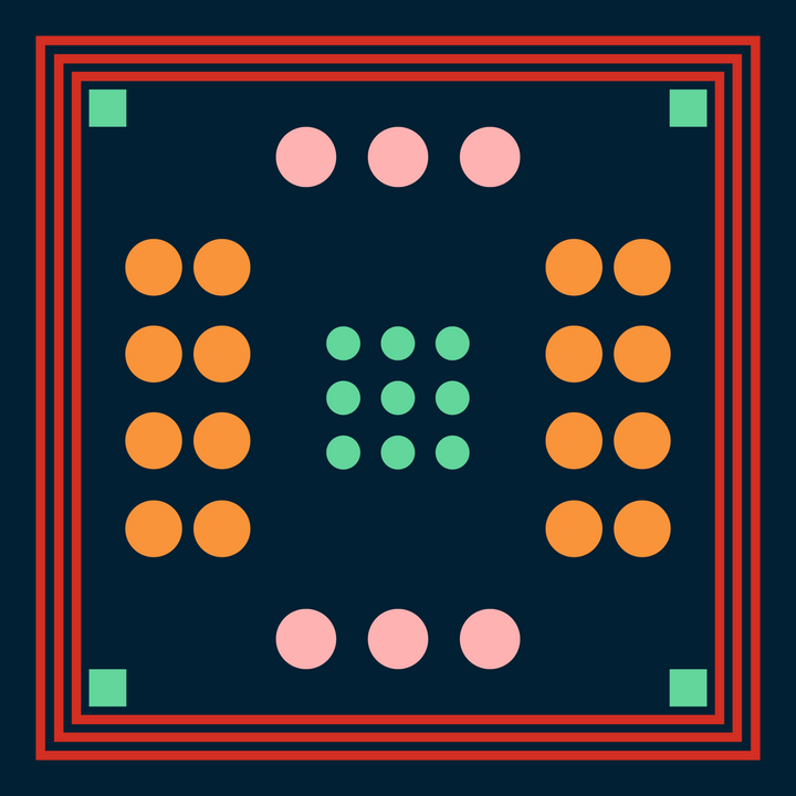 Archie Bandana No. 12 - Gray with Pink, Orange and Neon Art Print