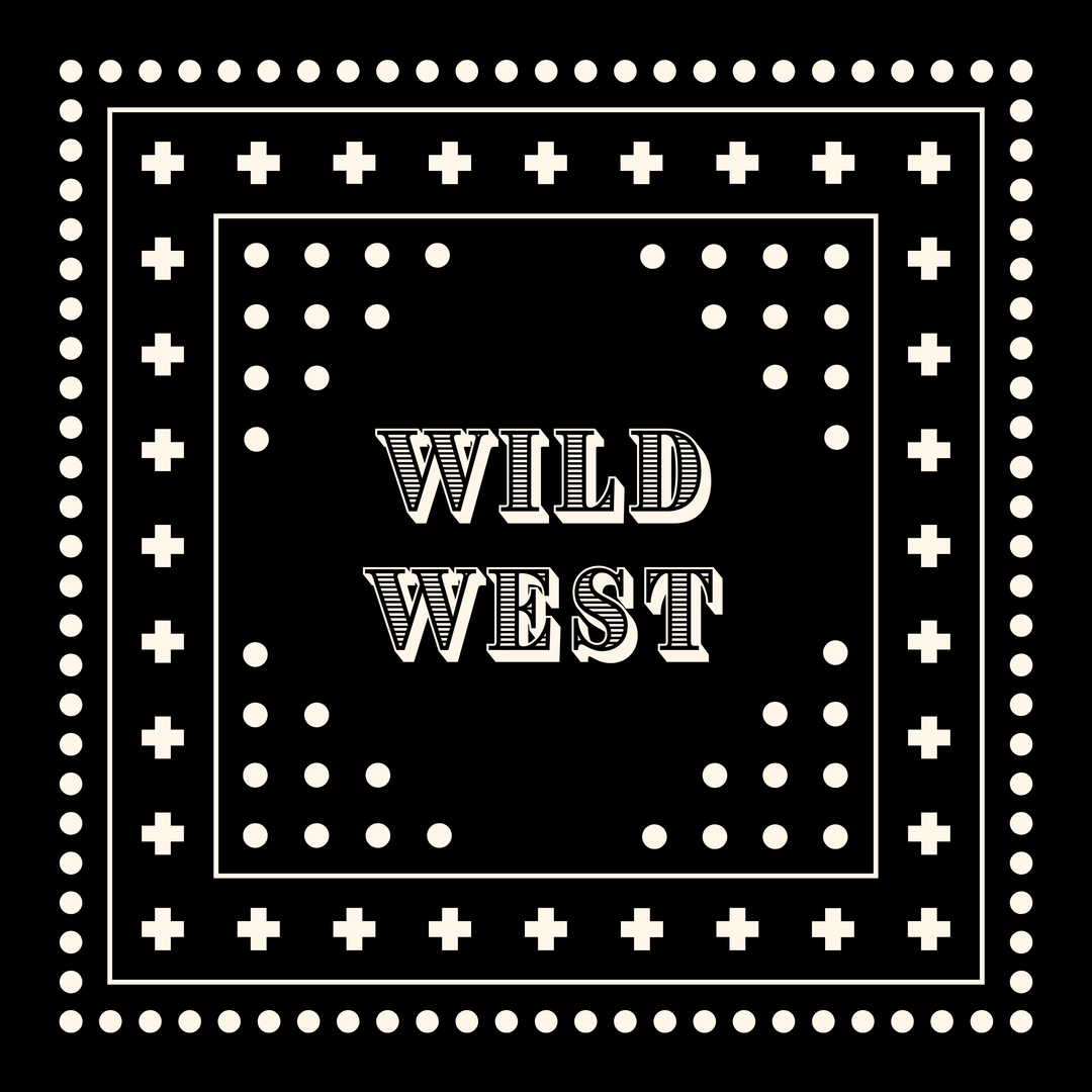 Archie Bandana No. 28 - Wild West Print on Black