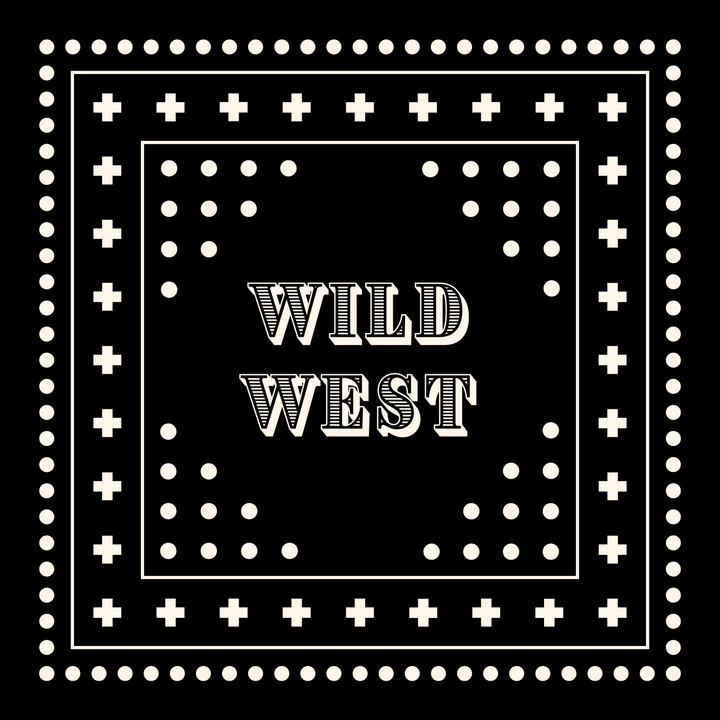 Archie Bandana No. 28 - Wild West Print on Black