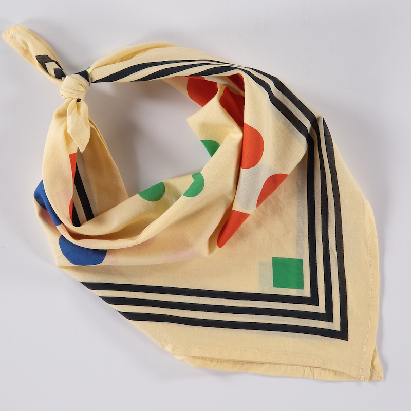 Archie Bandana No. 4 - Beige with Contrasting Dots Art Print