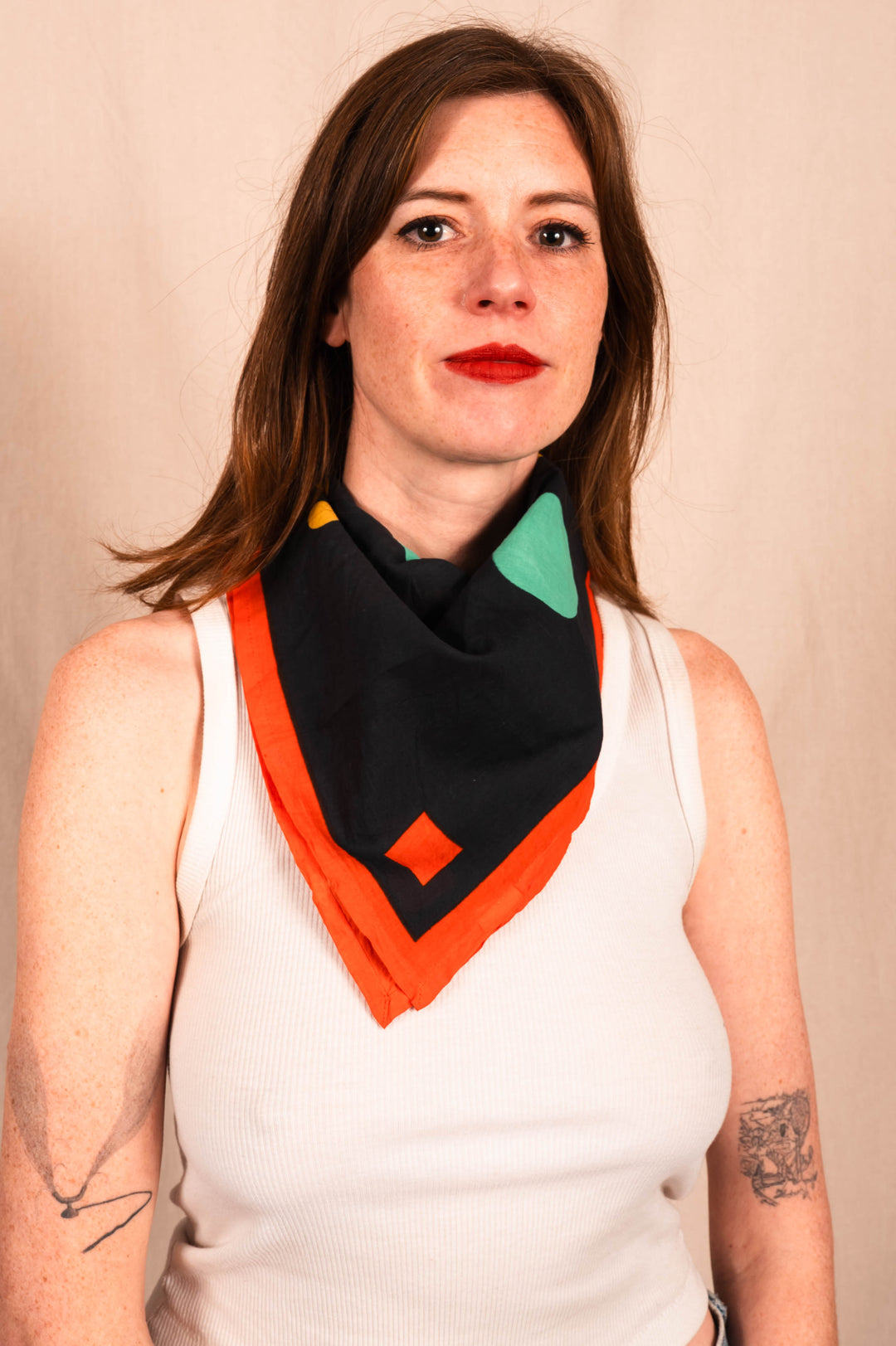 Archie Bandana No. 5 - Large Contrasting Dots Art Print