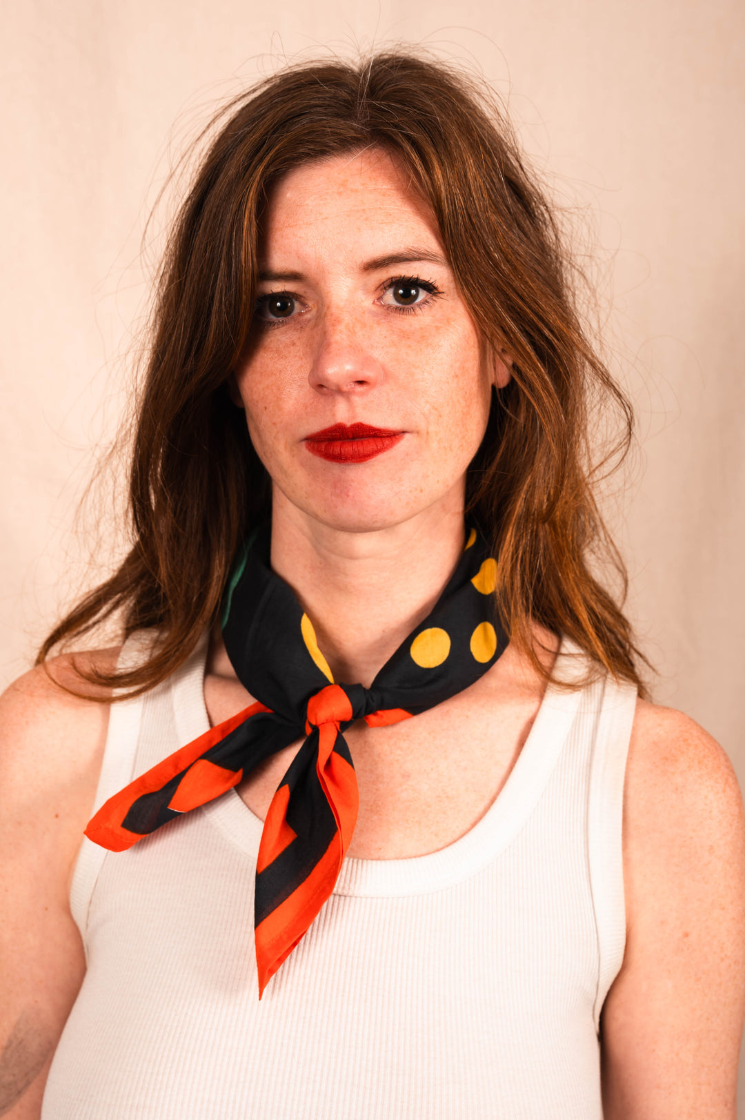 Archie Bandana No. 5 - Large Contrasting Dots Art Print