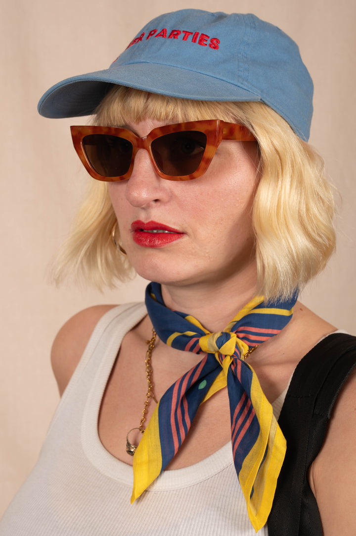 Archie Bandana No. 30 - Horseshoe, Dots and Plus Sign on Dark Blue