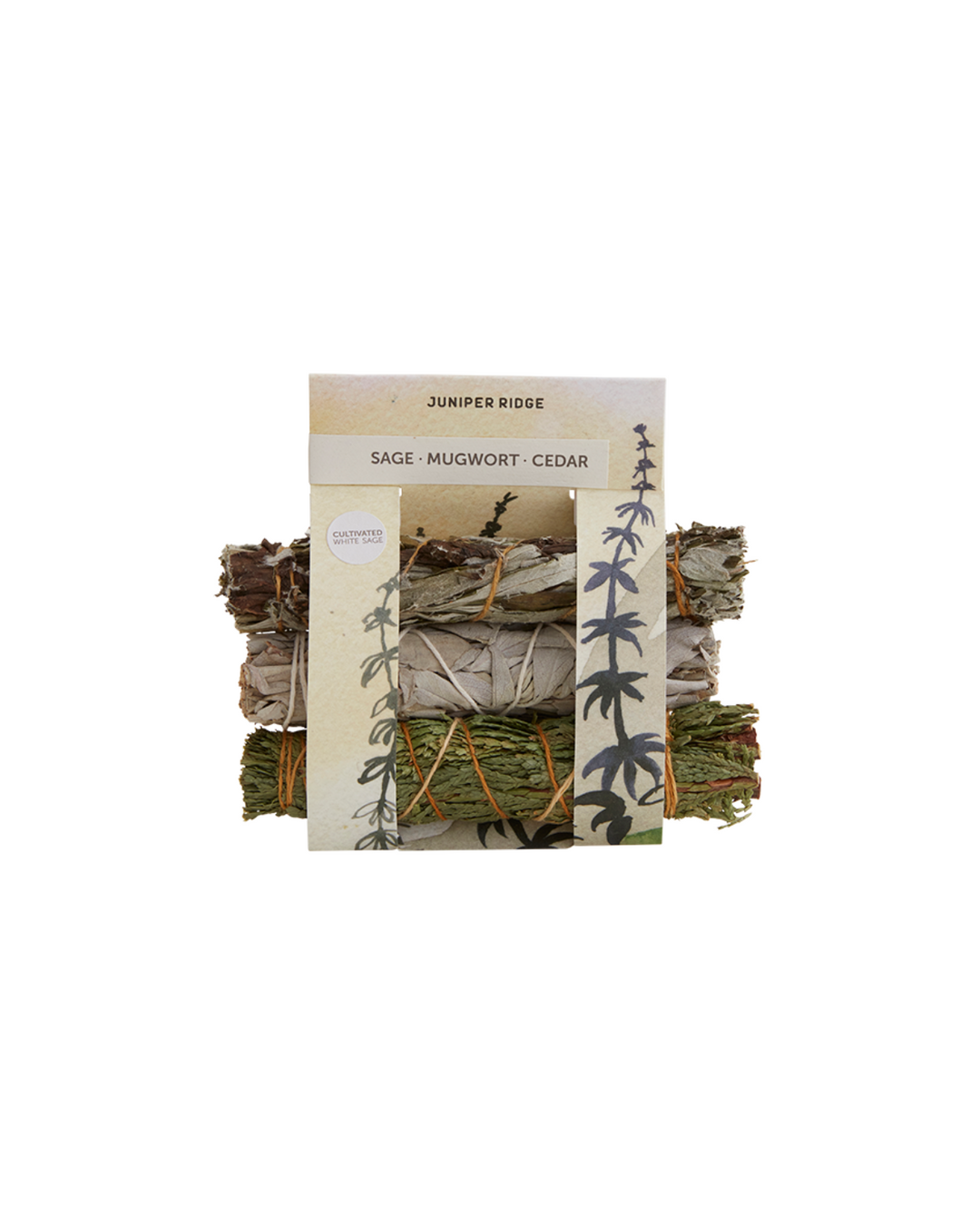 Farmed White Sage, Mugwort + Cedar Natural Incense Bundles