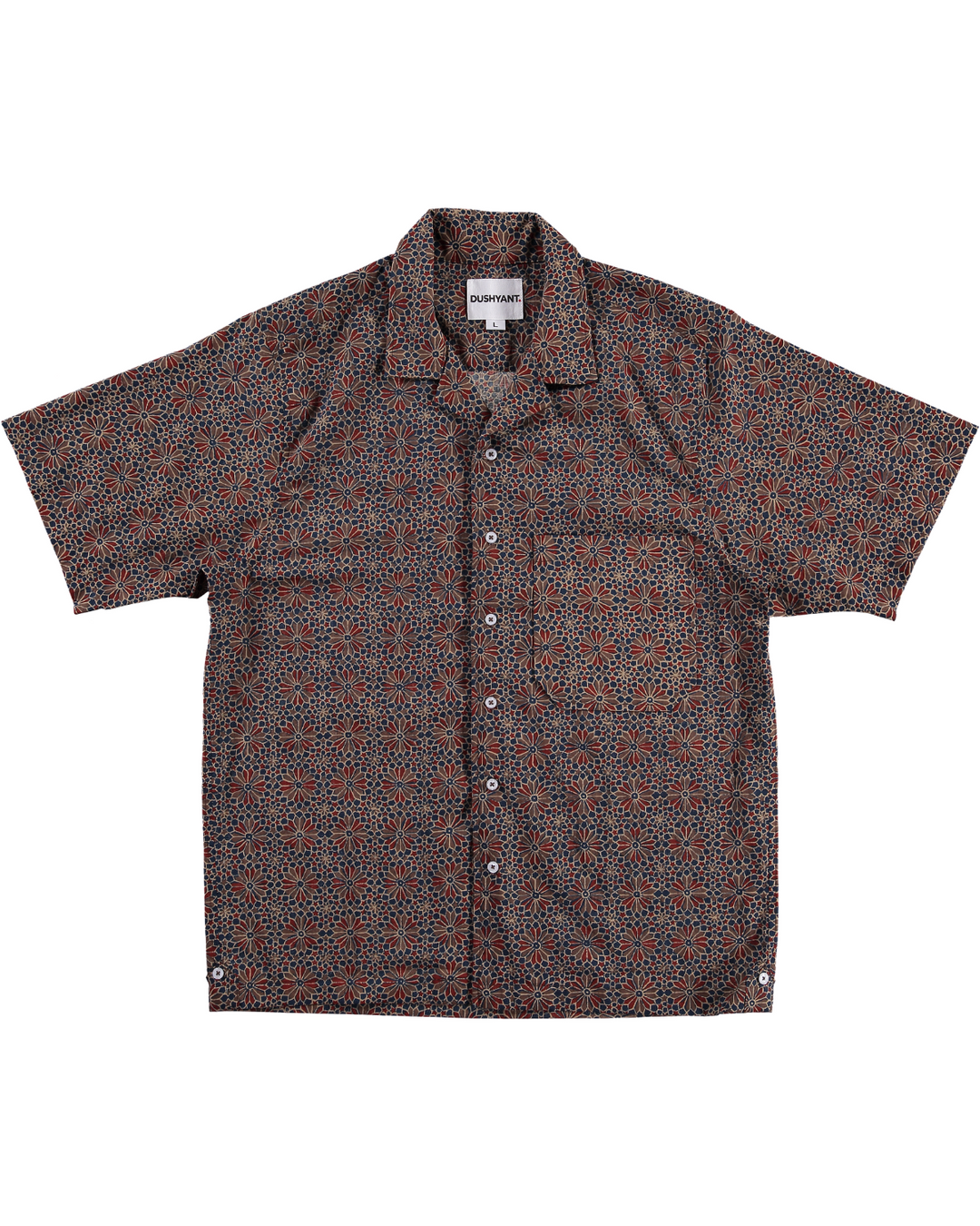 Hand Printed 'The Don' Camp Collar Shirt in Barmer Abstract Print