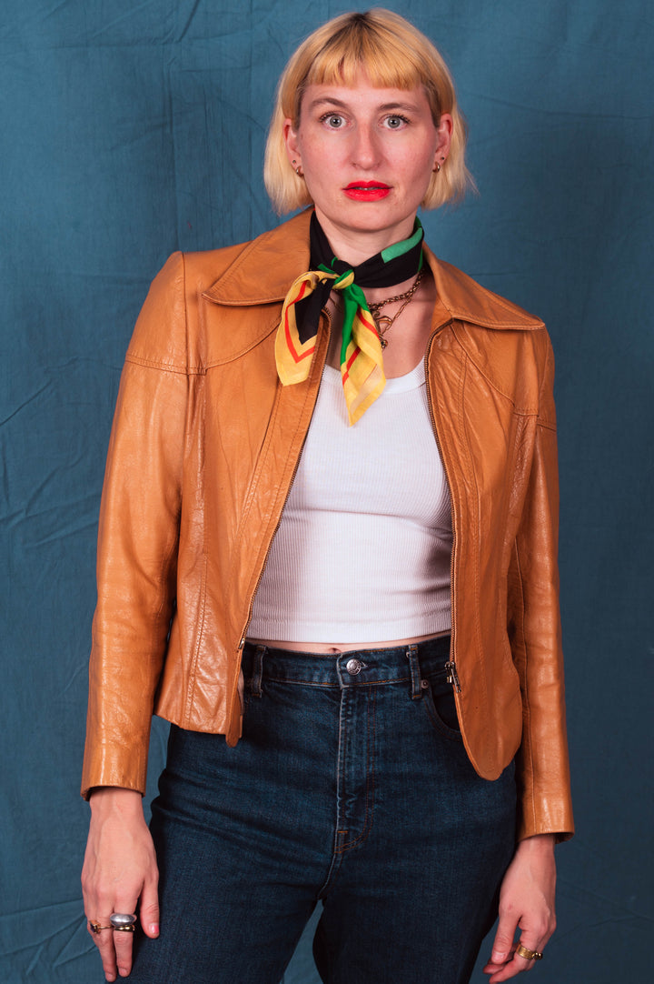 Archie Bandana No. 29 - Crayons Art Print in Red, Green and Light Yellow