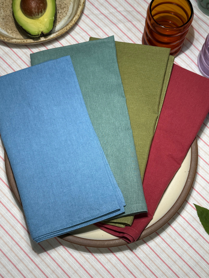 Emma Napkins - Natural Dyed - Natural Indigo - Set of 4
