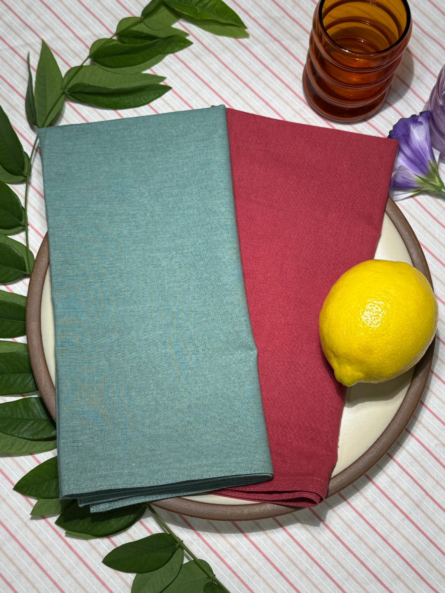 Emma Napkins - Natural Dyed - Sea Green - Set of 4