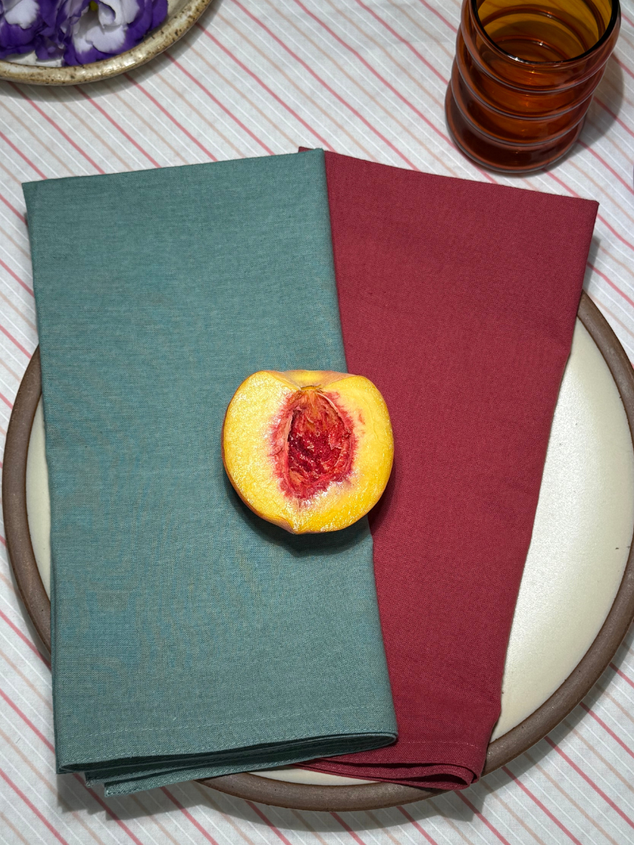 Emma Napkins - Natural Dyed - Sea Green - Set of 4