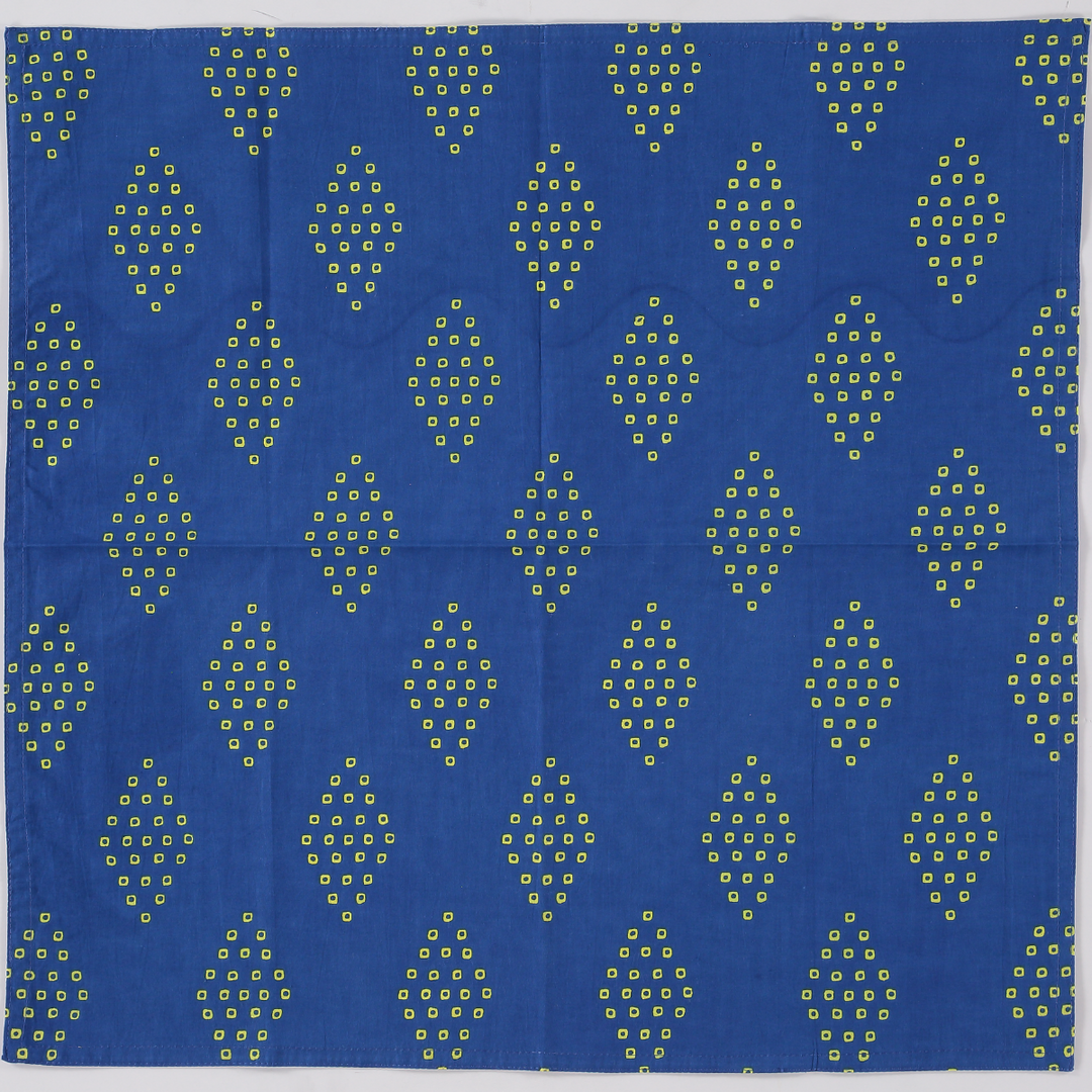Raaga Napkins - Royal Blue Diamond - Hand Printed - Set of 4