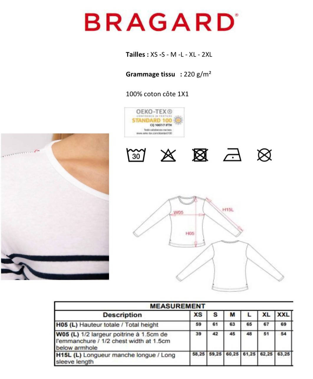 Original French Striped Mariniere - choose your color, cut and size