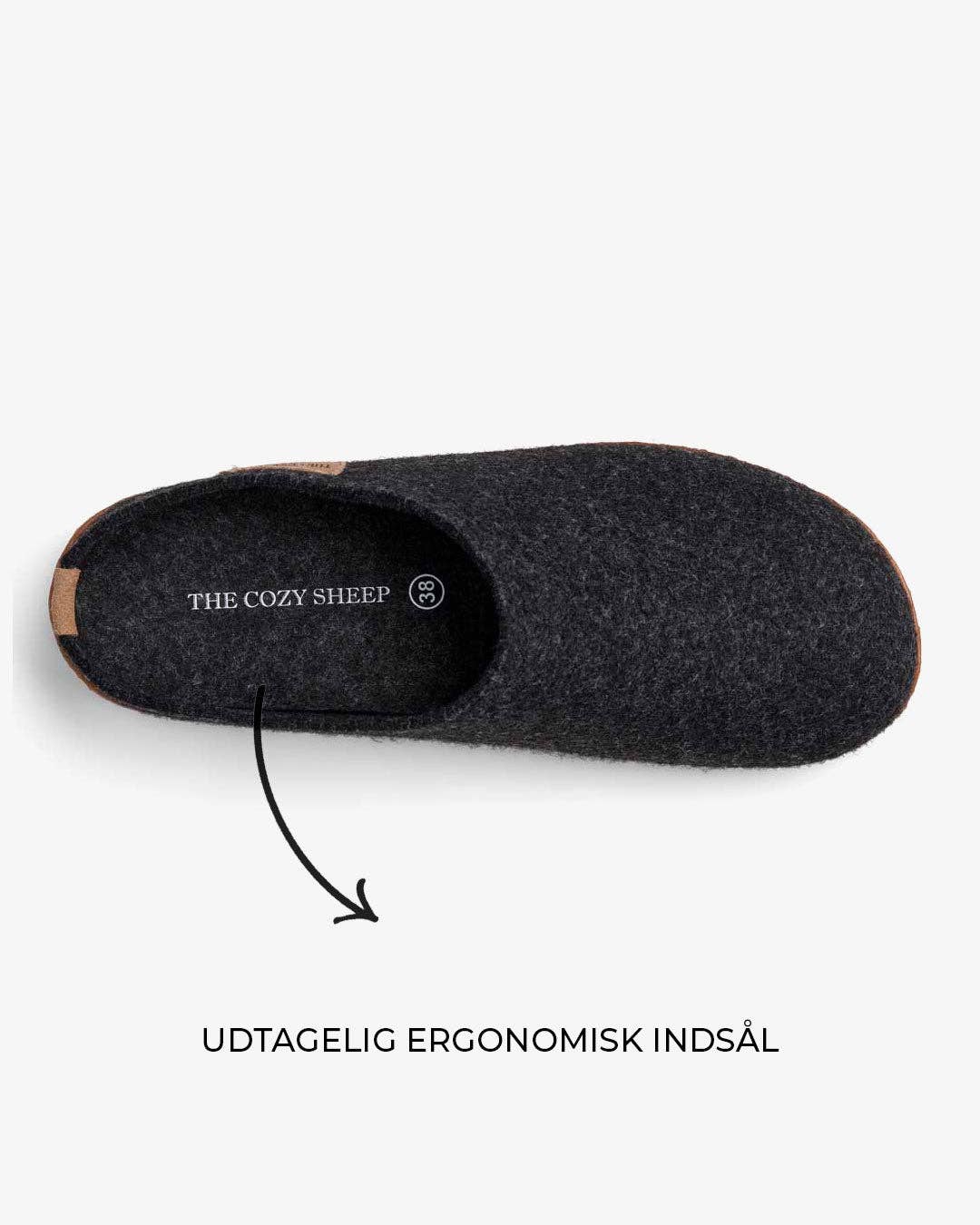 Felted slippers with rubber sole — Dark Grey: 45