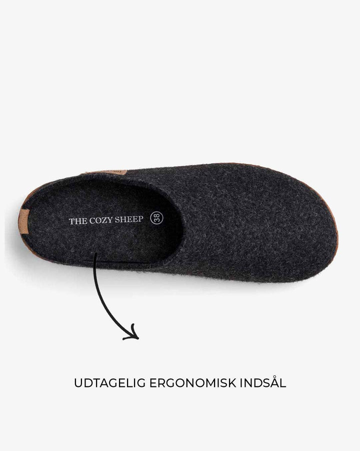 Felted slippers with rubber sole — Dark Grey: 45