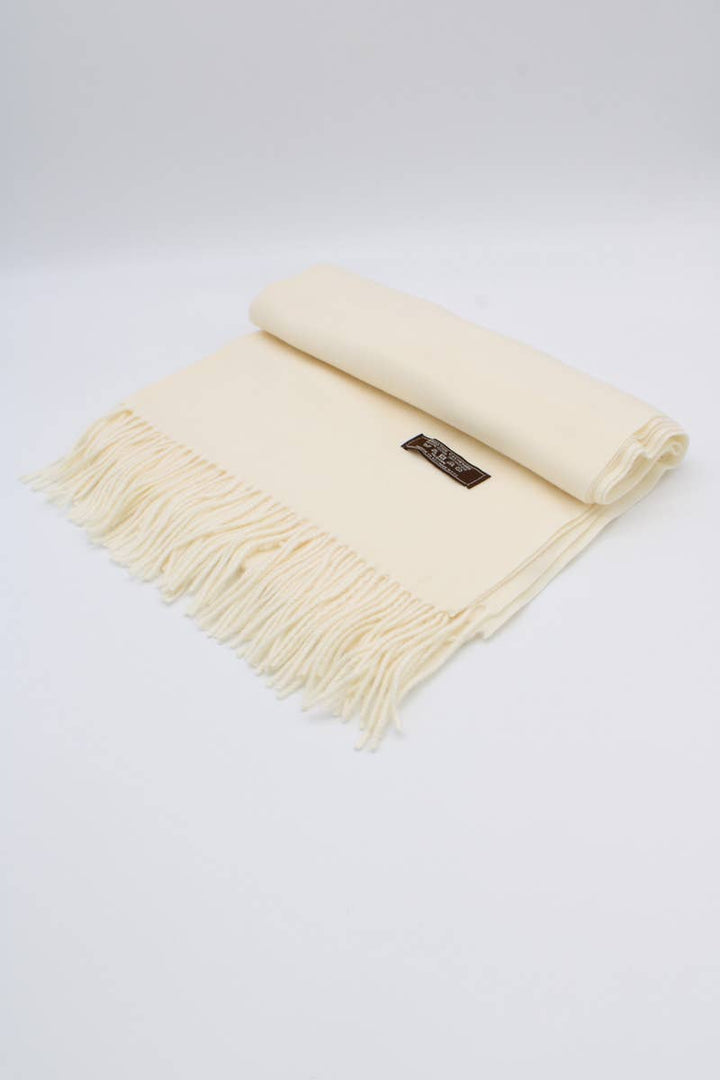 Large Plain Cashmere Sensation Scarf: Custard