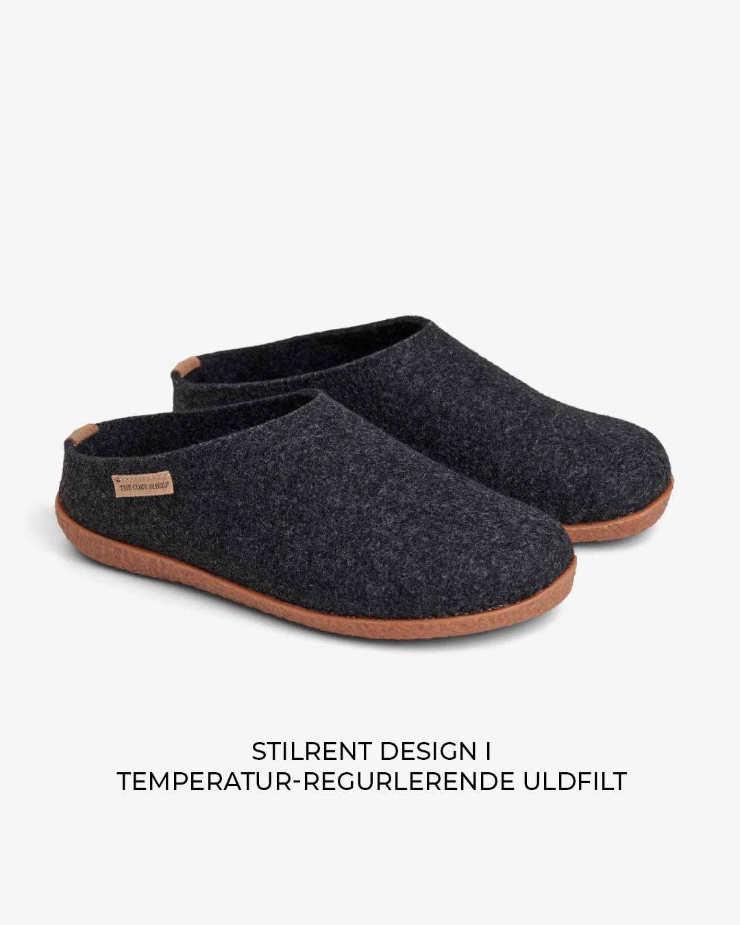 Felted slippers with rubber sole — Dark Grey: 45