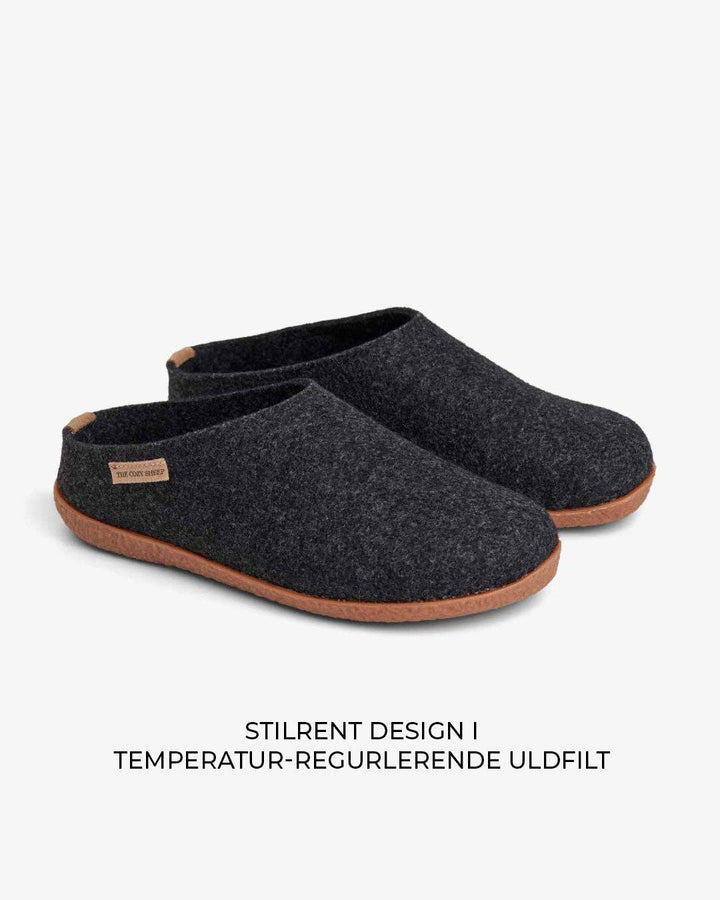 Felted slippers with rubber sole — Dark Grey: 45