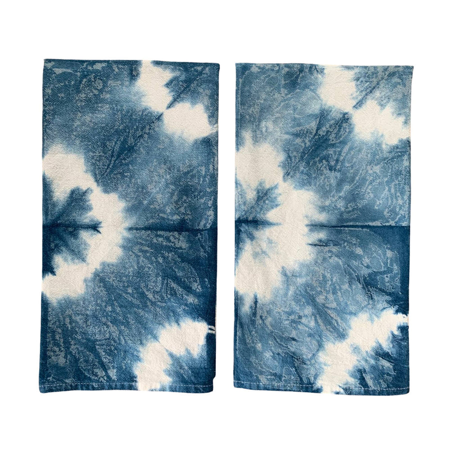 Indigo Dyed Shibori Tea Towel fiber + mud Solstice Holiday Pop Up 