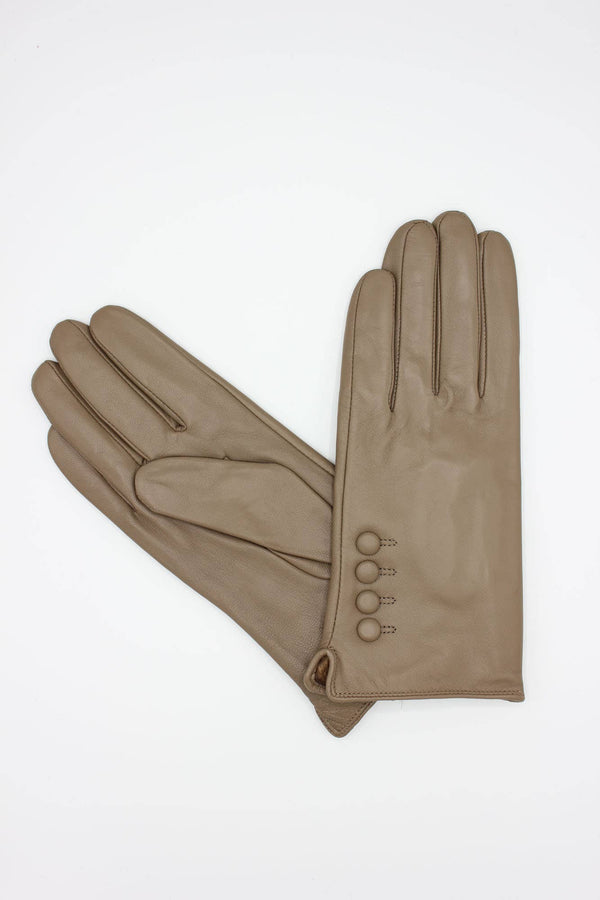 Italian Leather Gloves - Fleece Lined - Faun