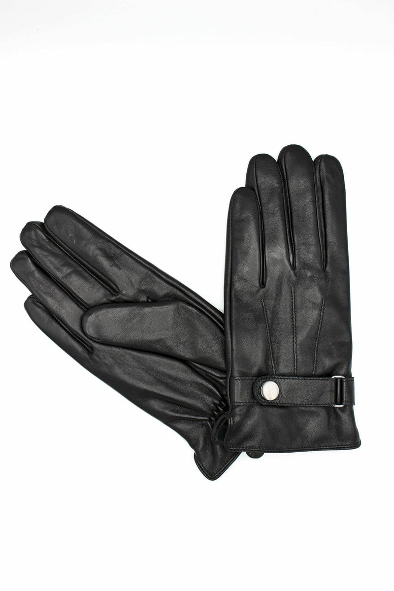 Italian Leather Gloves - Fleece Lined - Coal