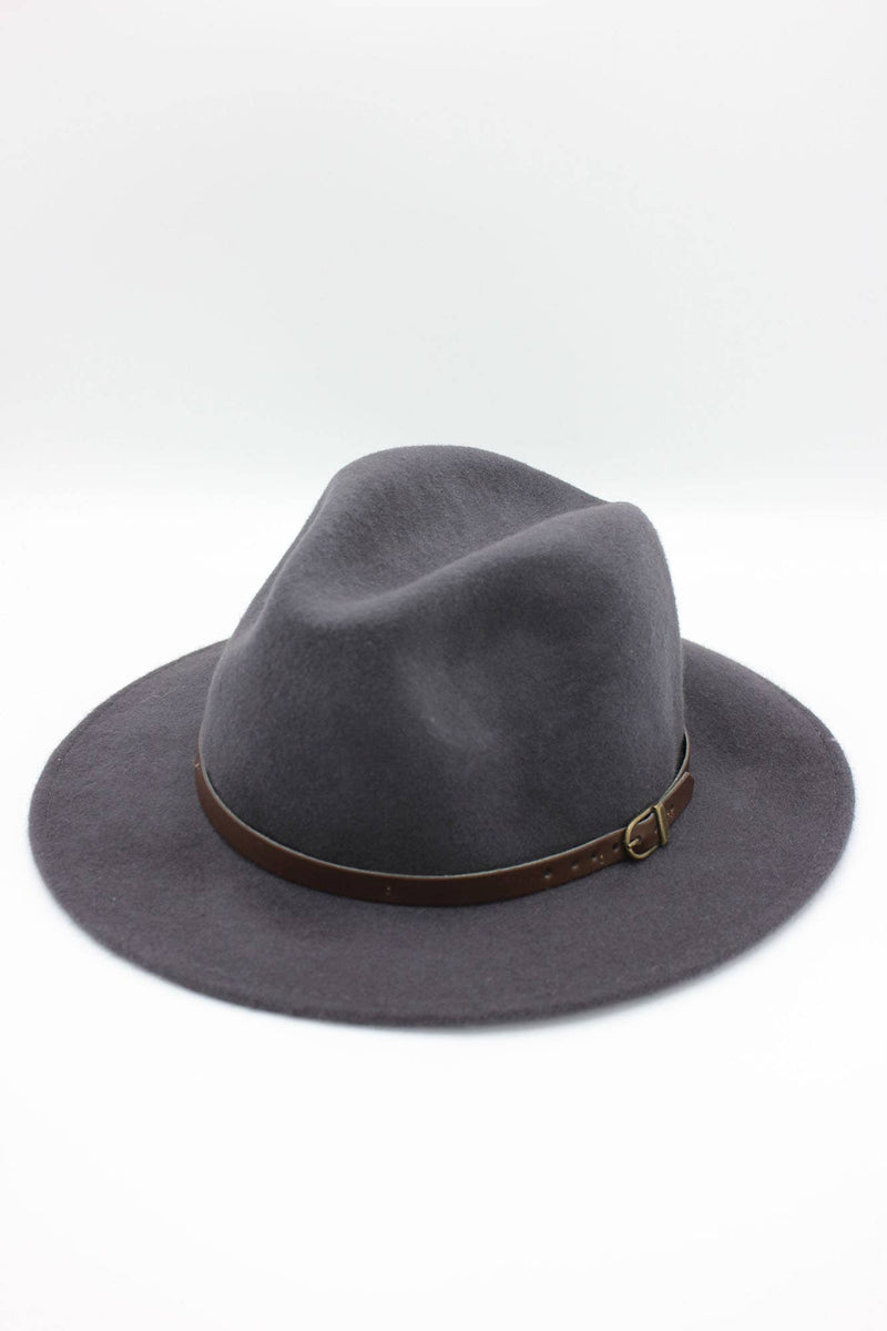 Chapeau Fedora en laine classique avec ceinture